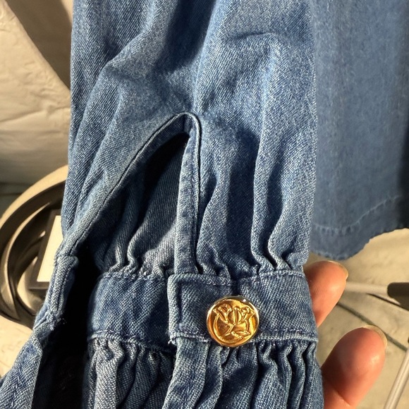 Draper James Blue and Gold Midi Dress - Picture 4 of 6